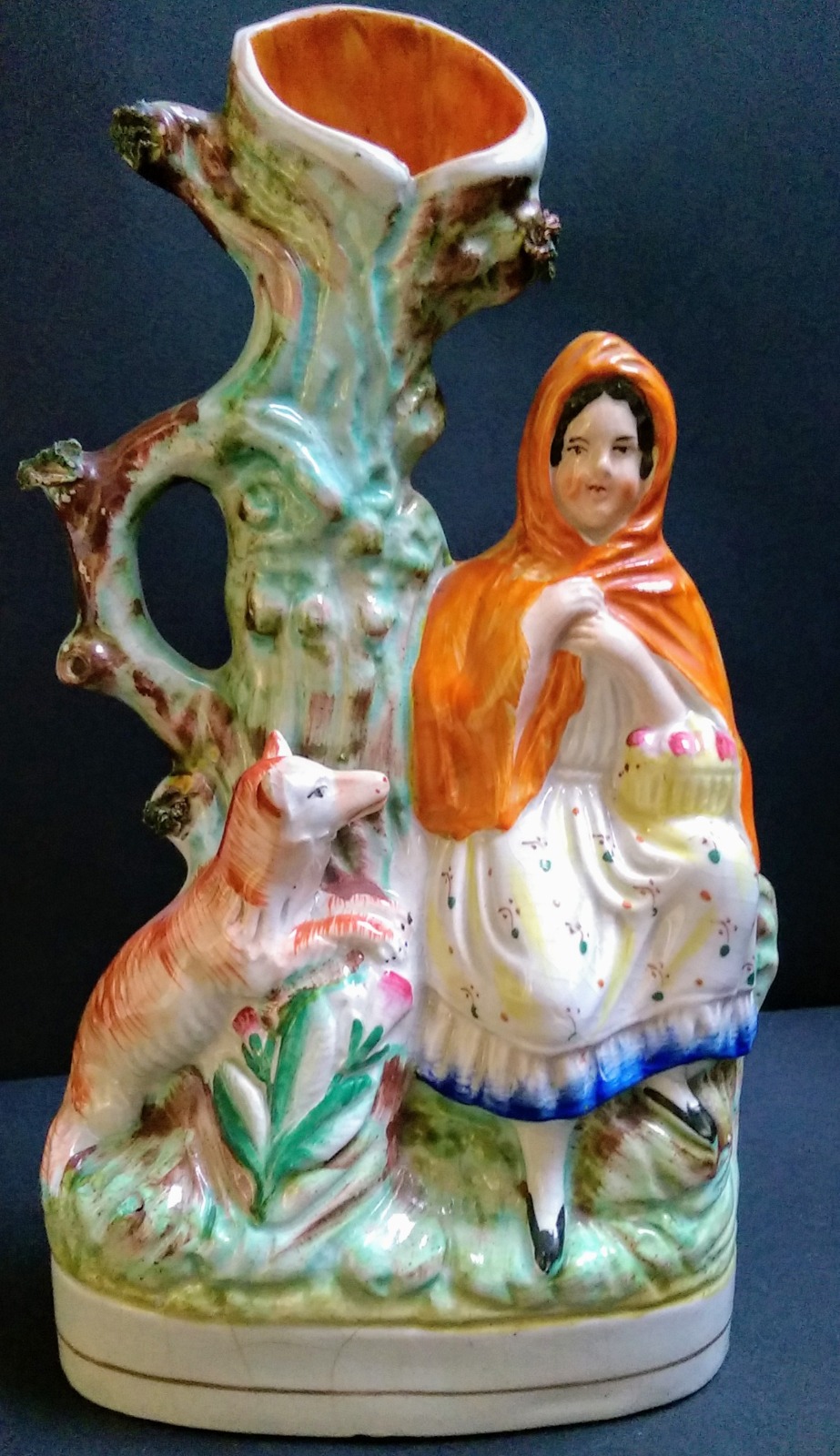 Staffordshire Spill Vase of Red Riding Hood c.1865 (1 of 9)