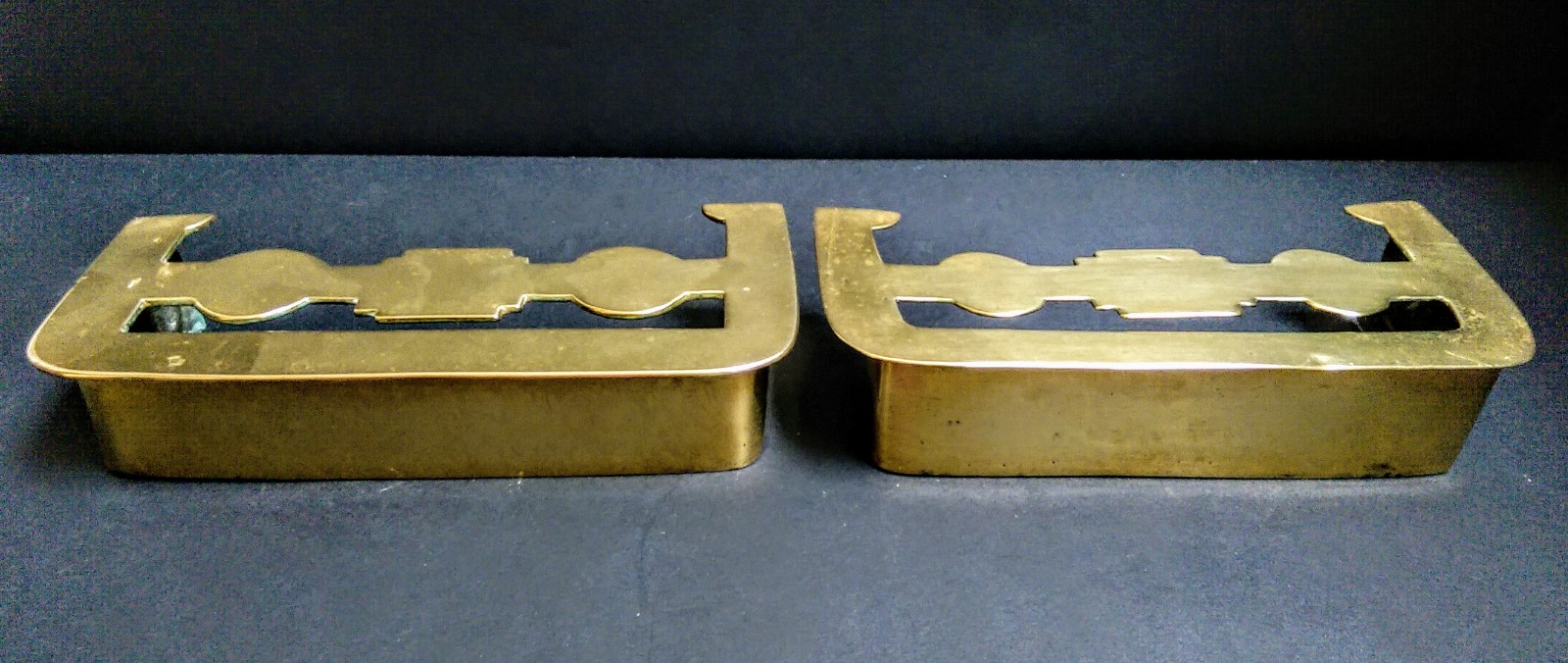 Brass Trivet as Miniature Fender Mantel Ornaments c.1820 (1 of 4)