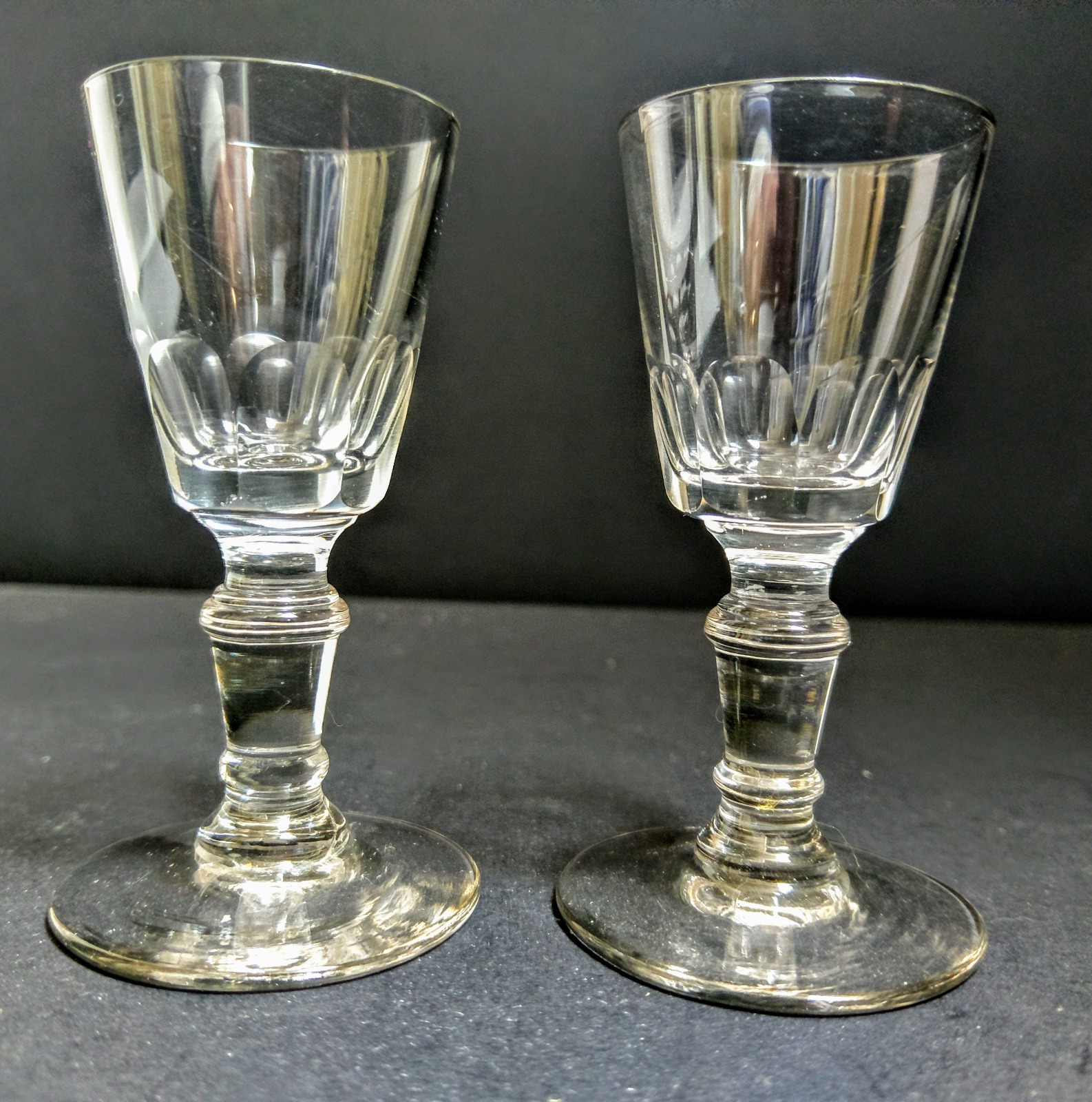 Pair of Victorian Liqueur Glasses c.1860 (1 of 4)