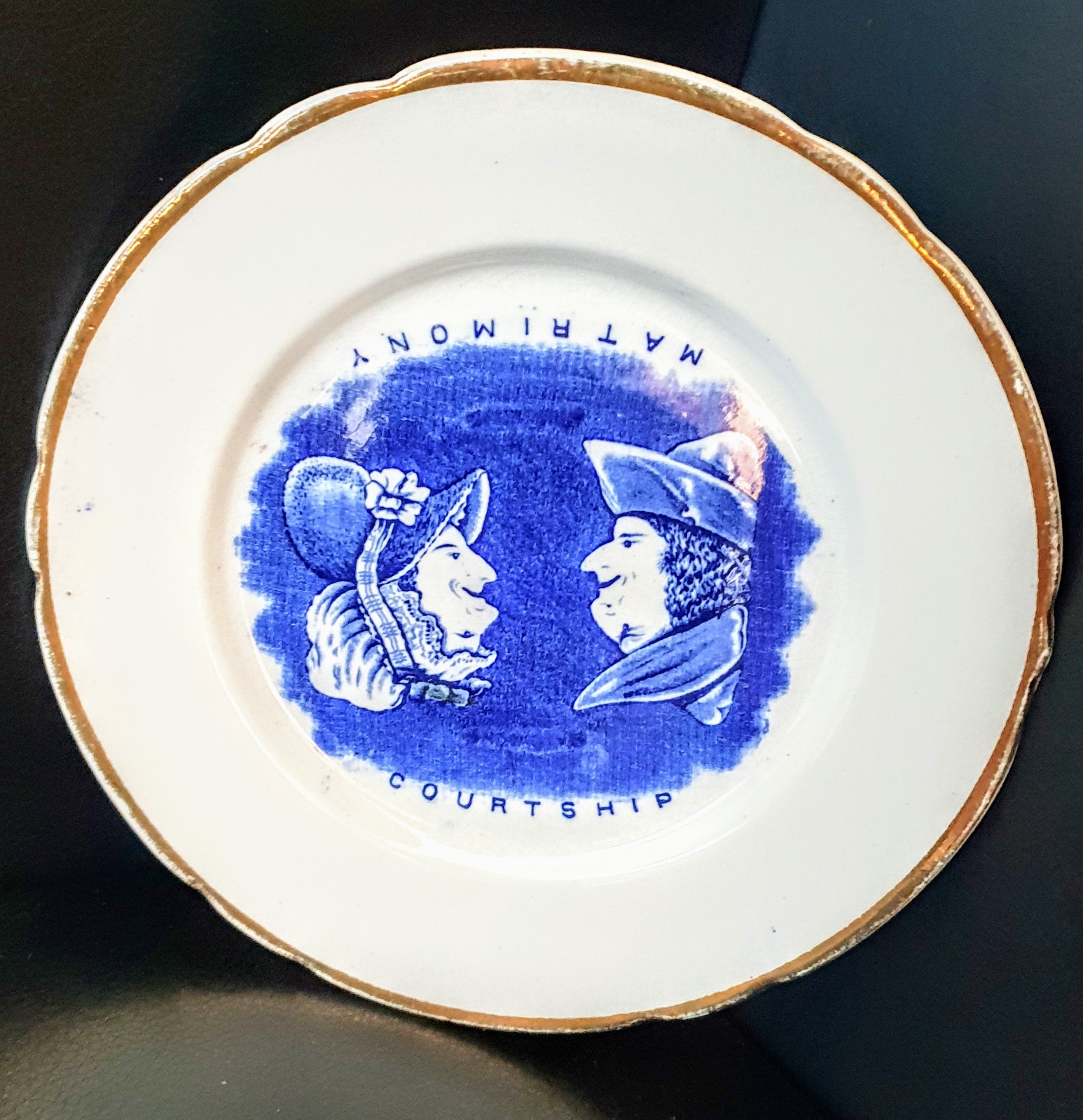 Humorous Courtship / Matrimony Plate, Date Mark 1886 (1 of 4)