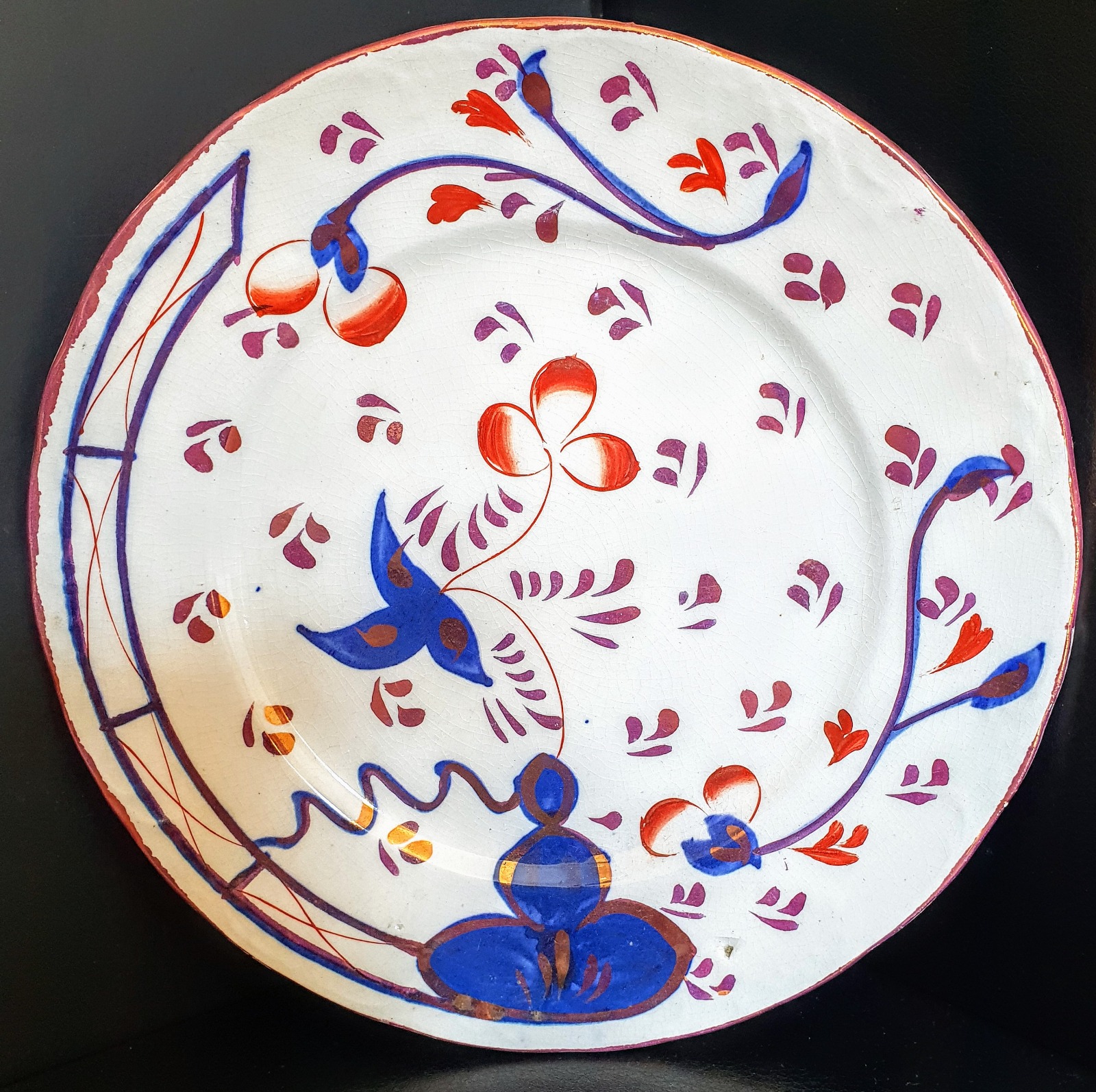 Gaudy Welsh Plate c.1840 (1 of 3)