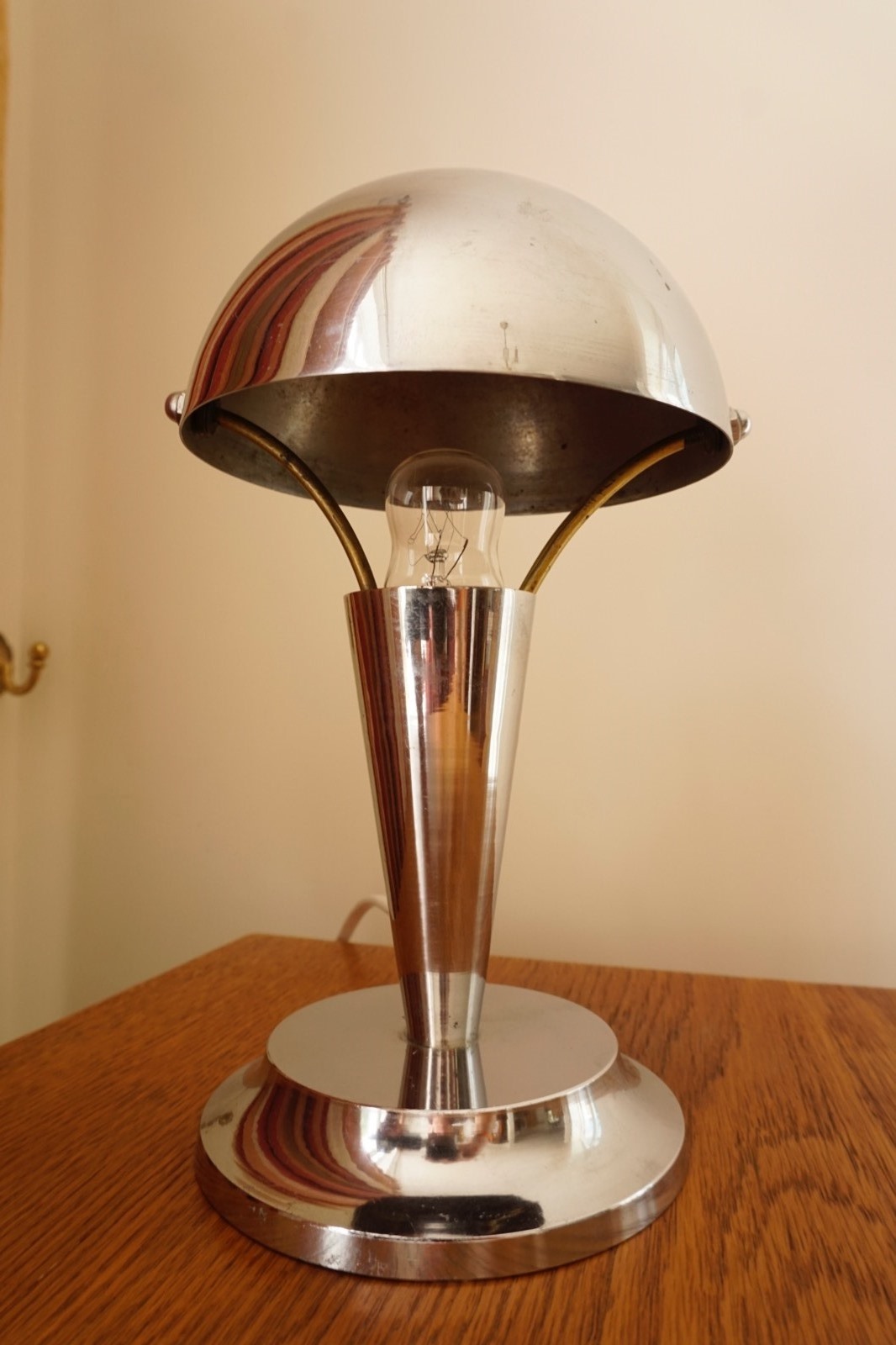 art deco chrome table lamp
