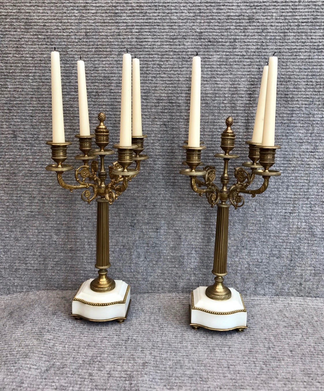 Pair of French Empire 5 Branch Candelabra c.1870 (1 of 8)