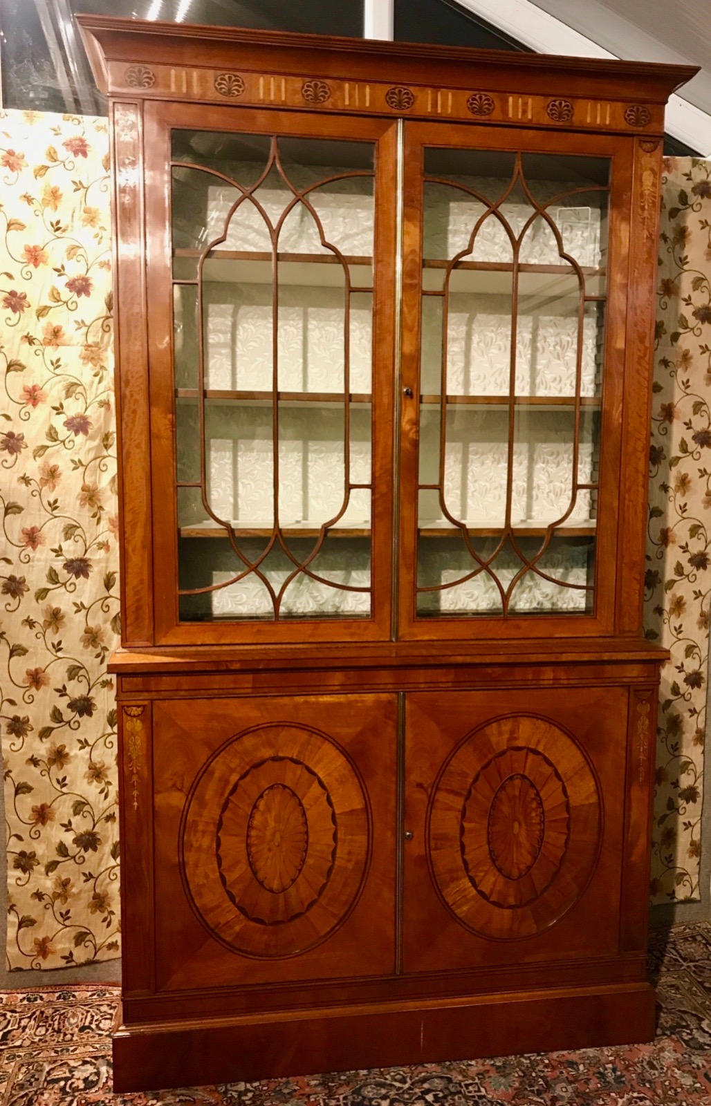 Georgian Satinwood Glazed Bookcase (1 of 8)