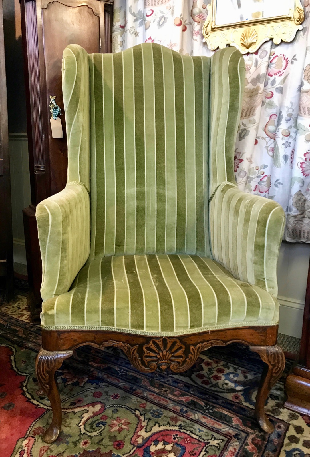 French Walnut Legged Wing Armchair (1 of 8)