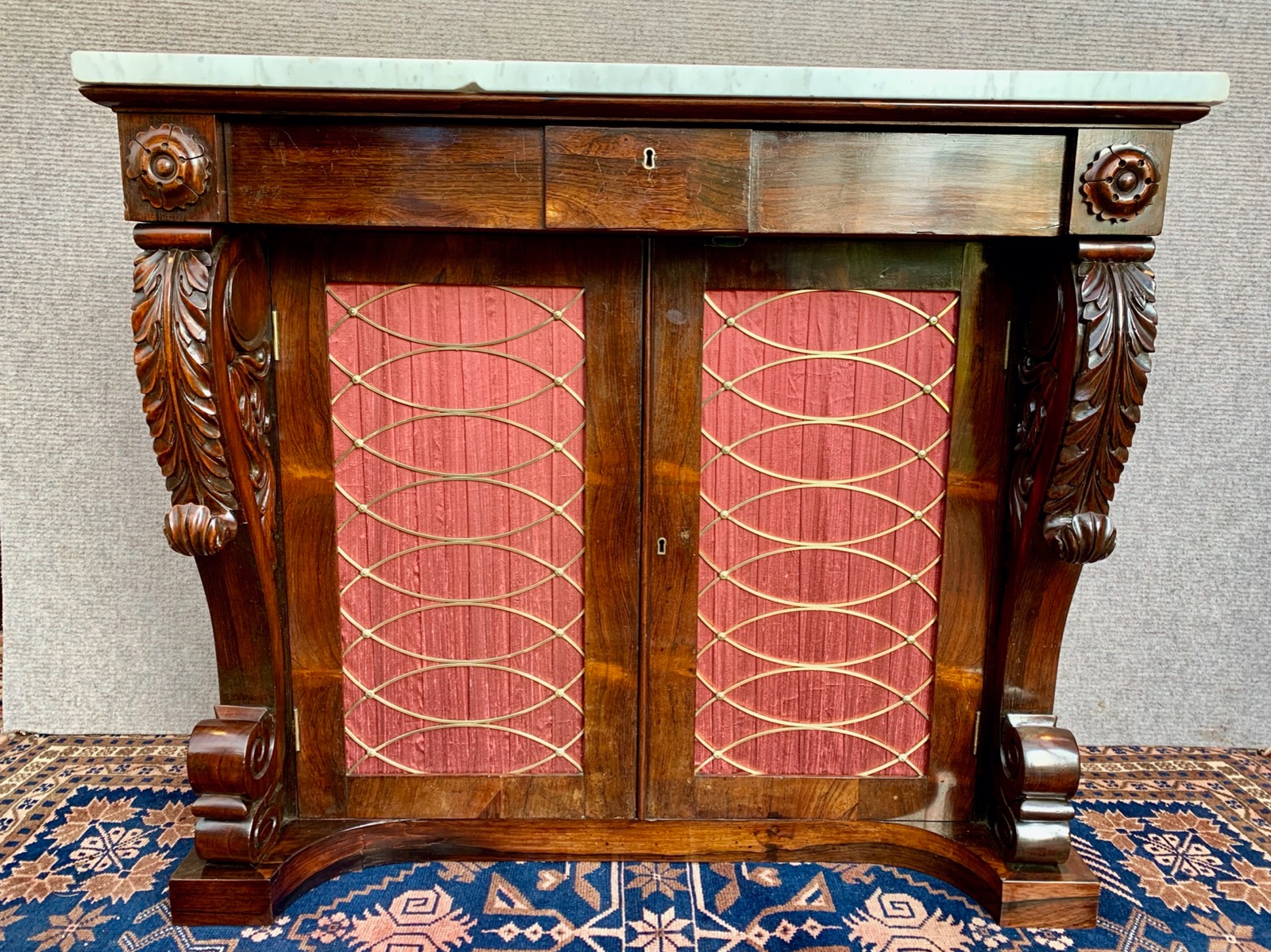 William IV Rosewood Side Cabinet (1 of 9)