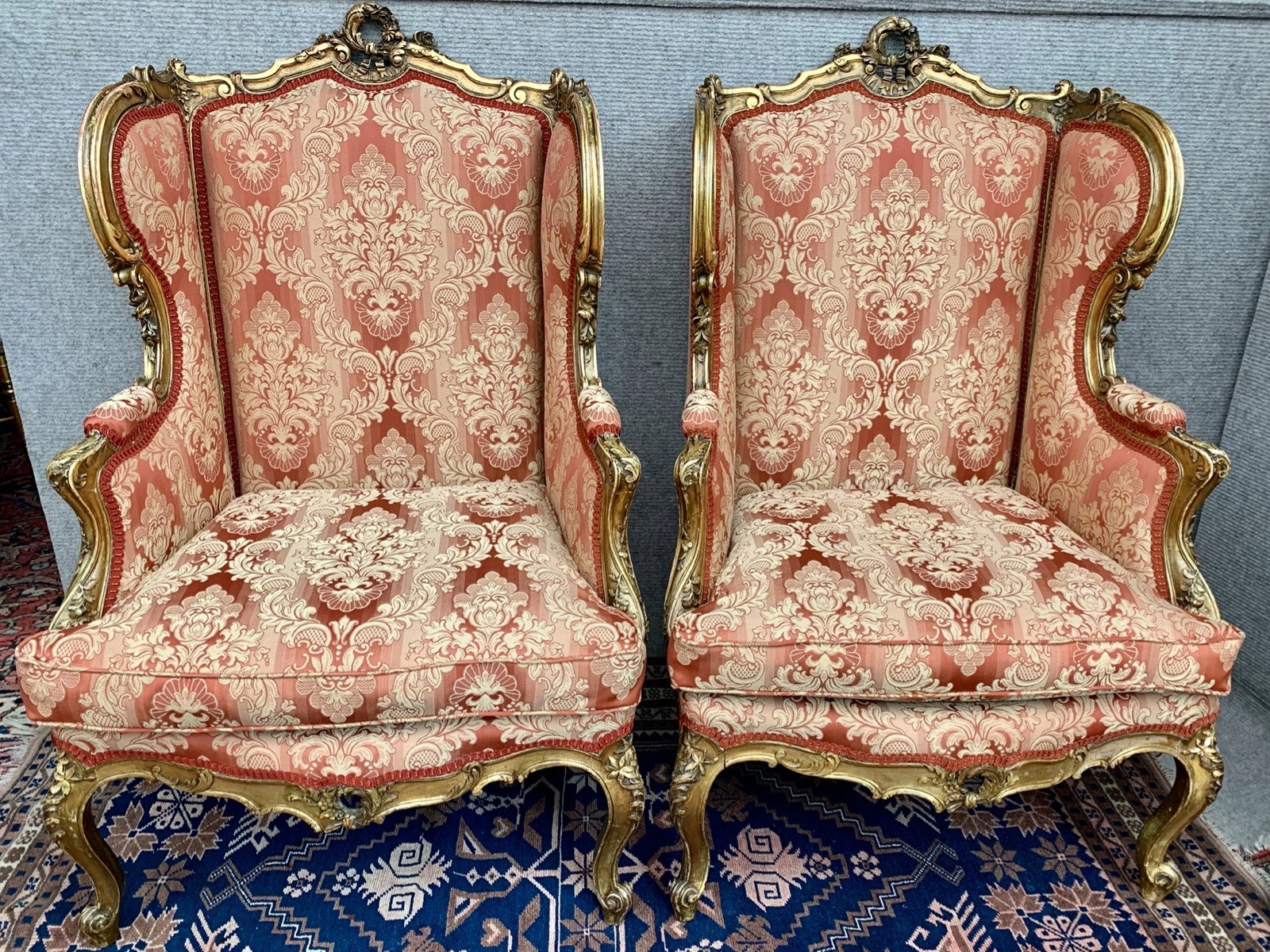 Pair of Louis XVI Gilded Armchairs c.1850 (1 of 17)