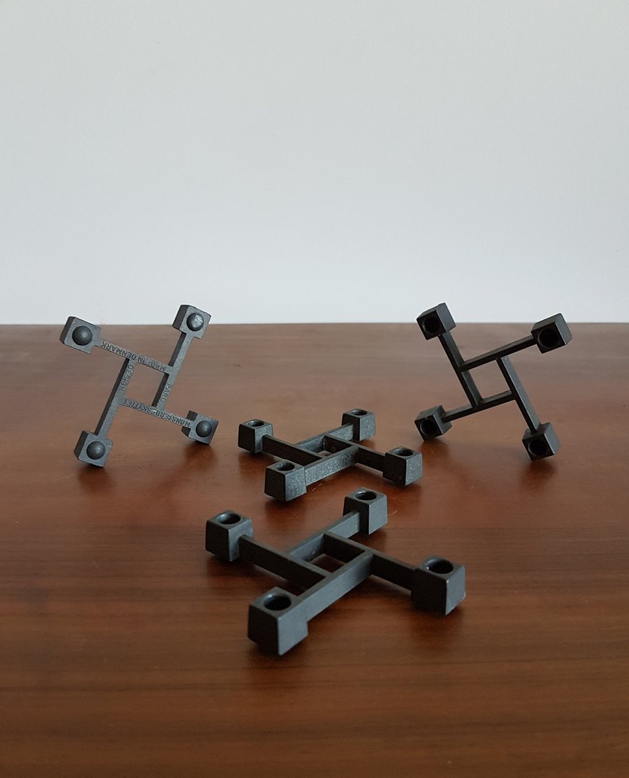 Danish Mønsterbeskyttet, Mid Century 'Paro' Series Set of 4 Cast Iron Candle Holders (1 of 9) Danish Mønsterbeskyttet, Mid Century 'Paro' Series Set of 4 Cast Iron Candle Holders (1 of 9)