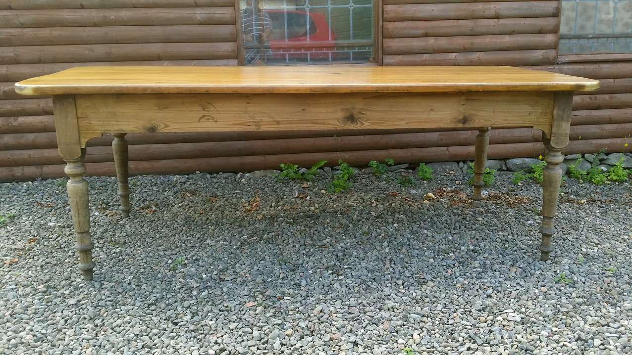 Large Country Farmhouse Pine & Elm Kitchen / Serving Table (1 of 6)