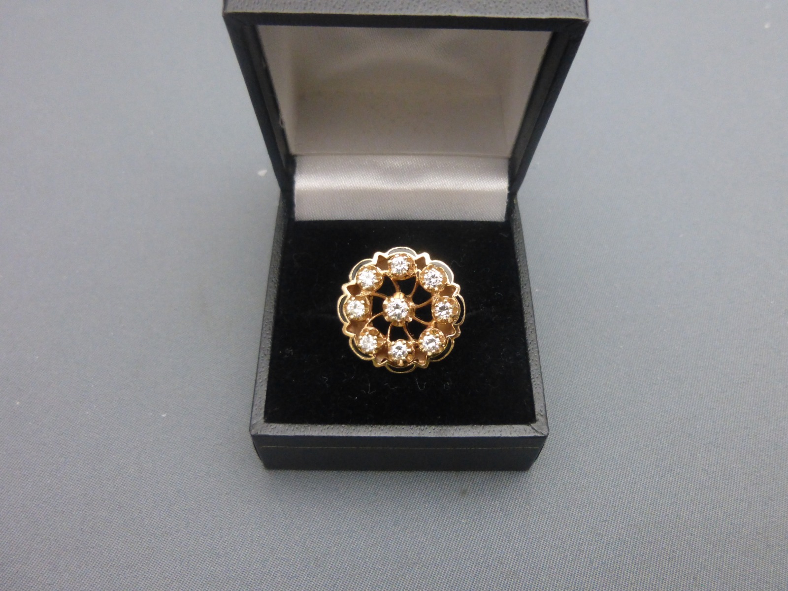 American 14ct Gold & Diamond Cocktail Ring (1 of 7)