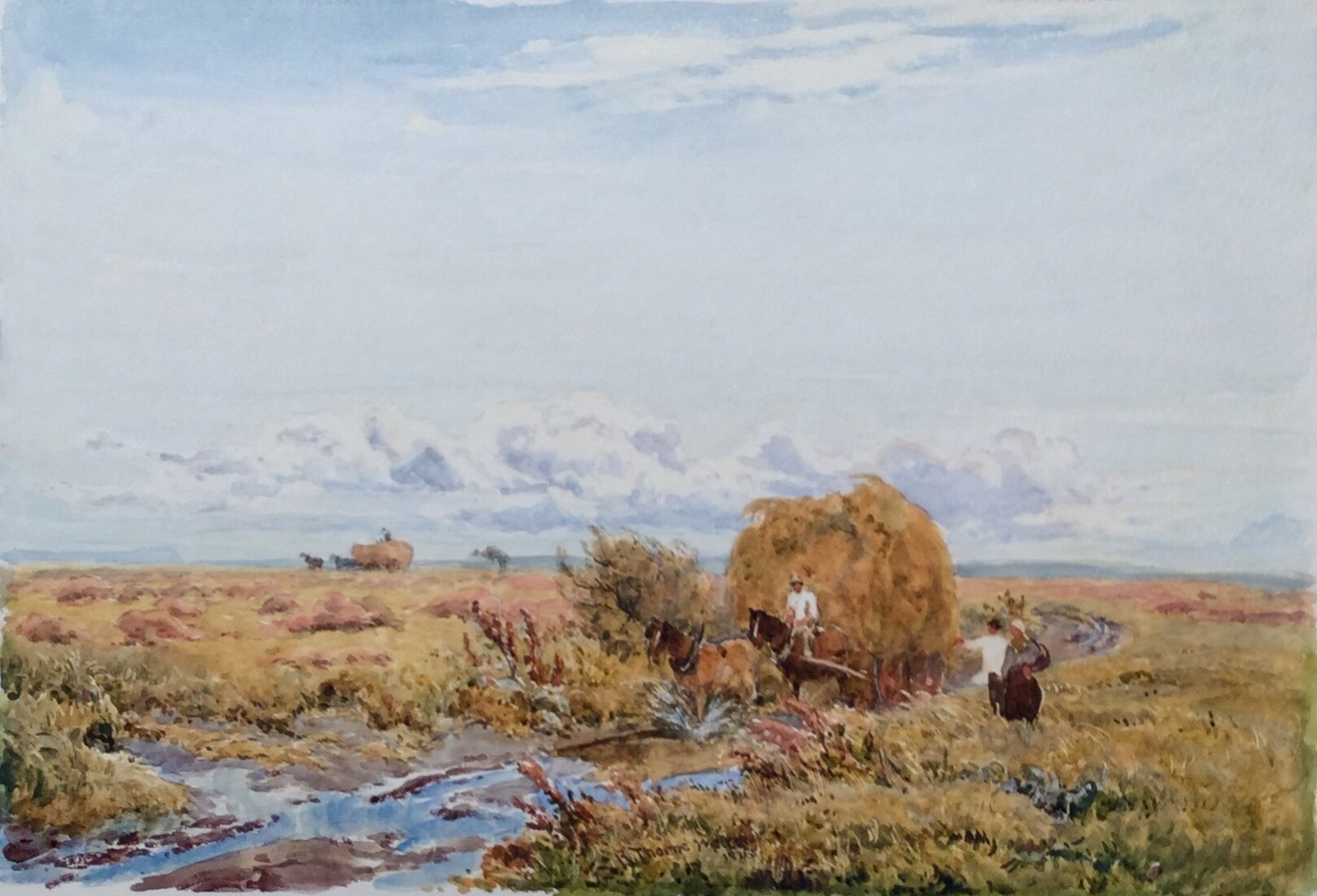 Robert Thorne Waite Watercolour - Harvest Time (1 of 2)
