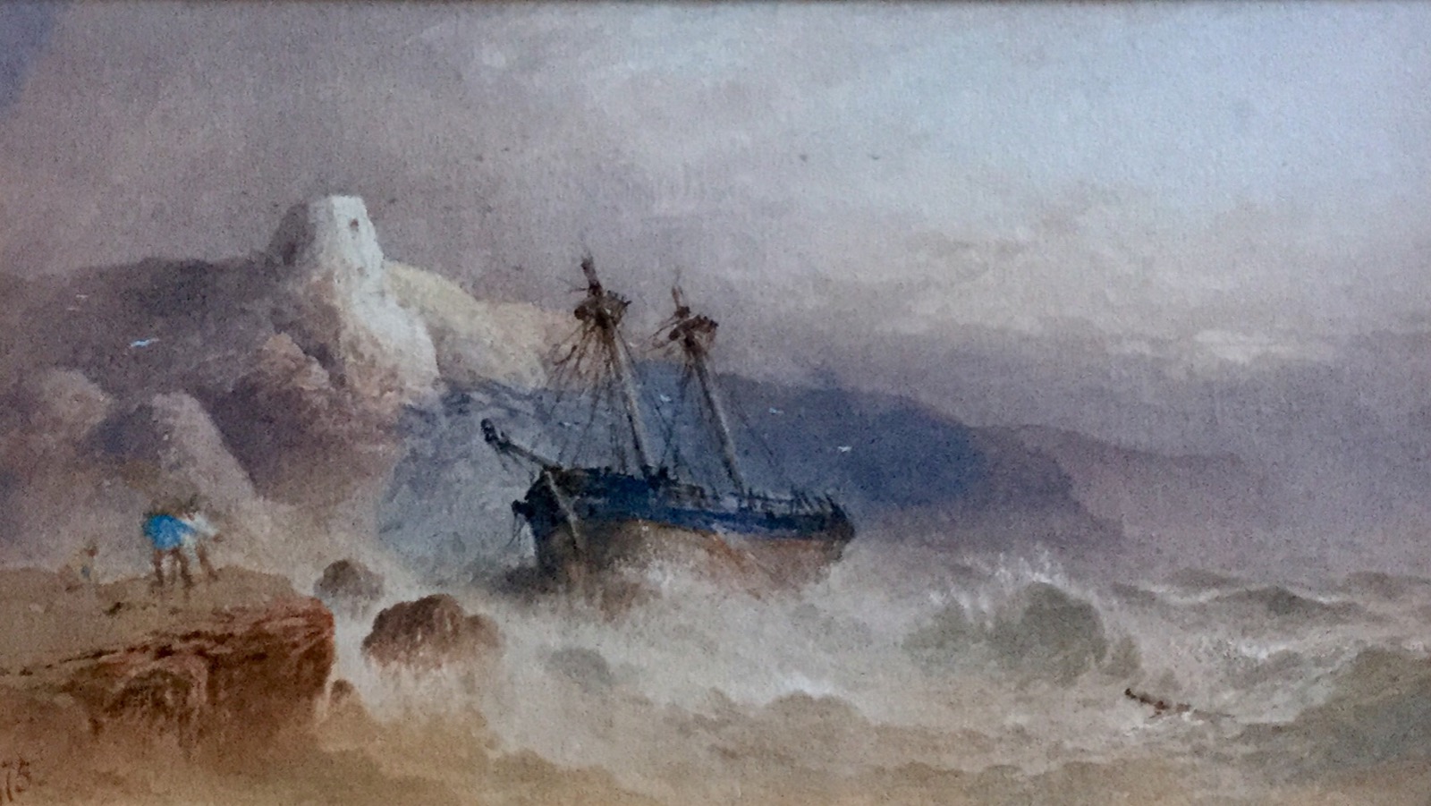 William Cook Watercolour - Stormy Coastal Scene (1 of 3) William Cook Watercolour - Stormy Coastal Scene (1 of 3)