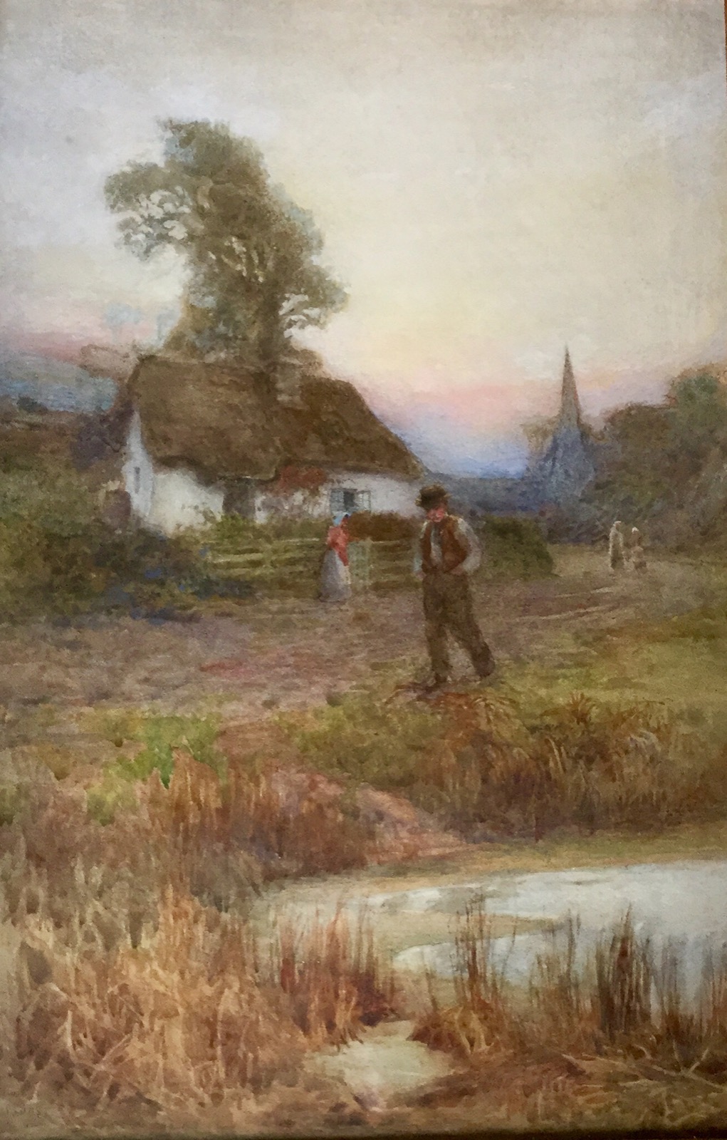 J.V.R.Parsons Watercolour - Evening by the Village Pond (1 of 3) J.V.R.Parsons Watercolour - Evening by the Village Pond (1 of 3)
