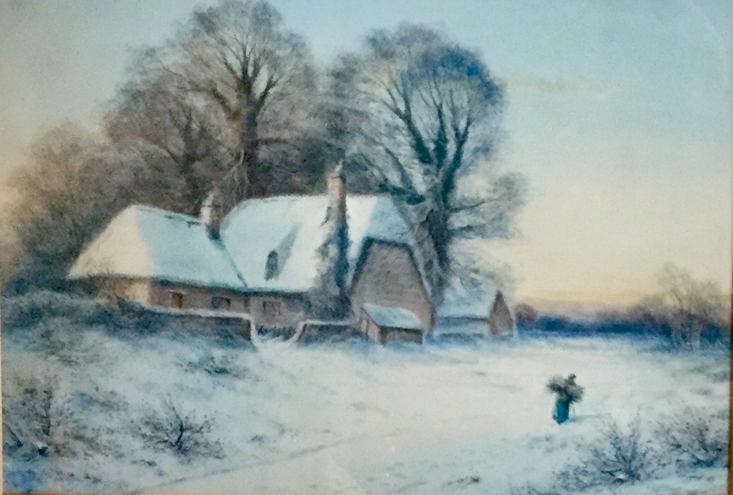 William Baker Watercolour - Snowy Winter Landscape (1 of 3)