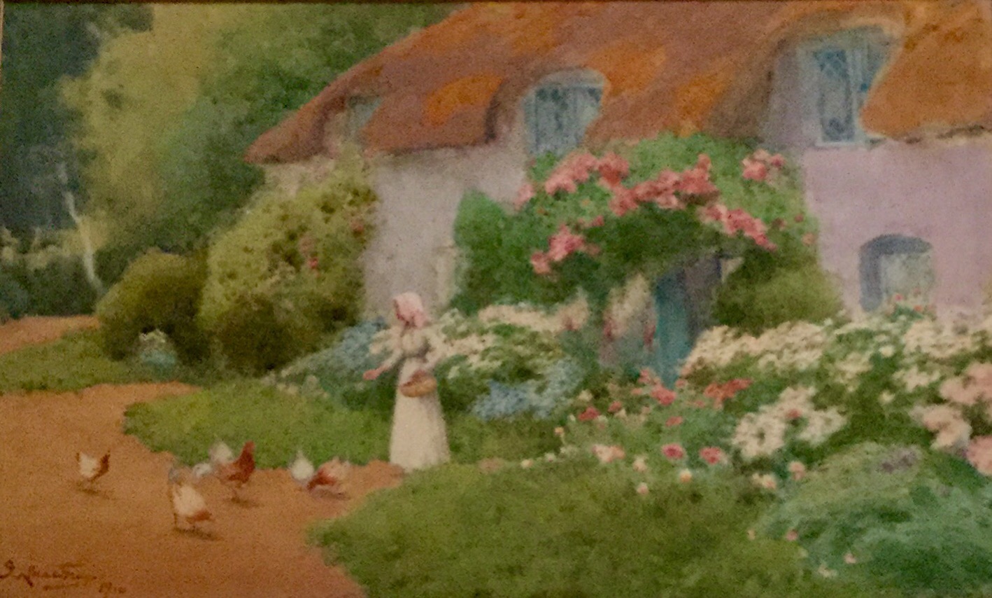 John Abernethy Lynas-Gray Watercolour - Feeding the Hens (1 of 2) John Abernethy Lynas-Gray Watercolour - Feeding the Hens (1 of 2)