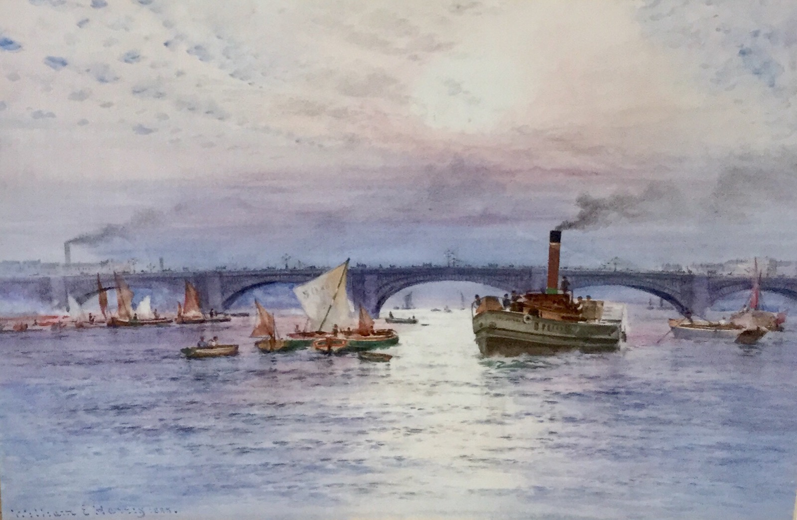 William Harris Watercolour ‘The Shah Making For Lambeth Palace on the River Thames’ (1 of 2) William Harris Watercolour ‘The Shah Making For Lambeth Palace on the River Thames’ (1 of 2)