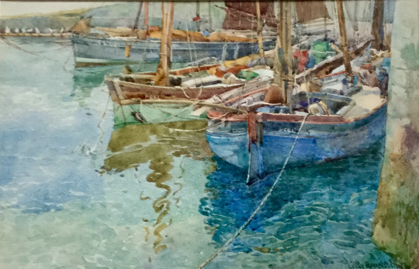 Lilian Russell Bell Watercolour - Fishing Boats in Peel Harbour, Isle of Man (1 of 2) Lilian Russell Bell Watercolour - Fishing Boats in Peel Harbour, Isle of Man (1 of 2)