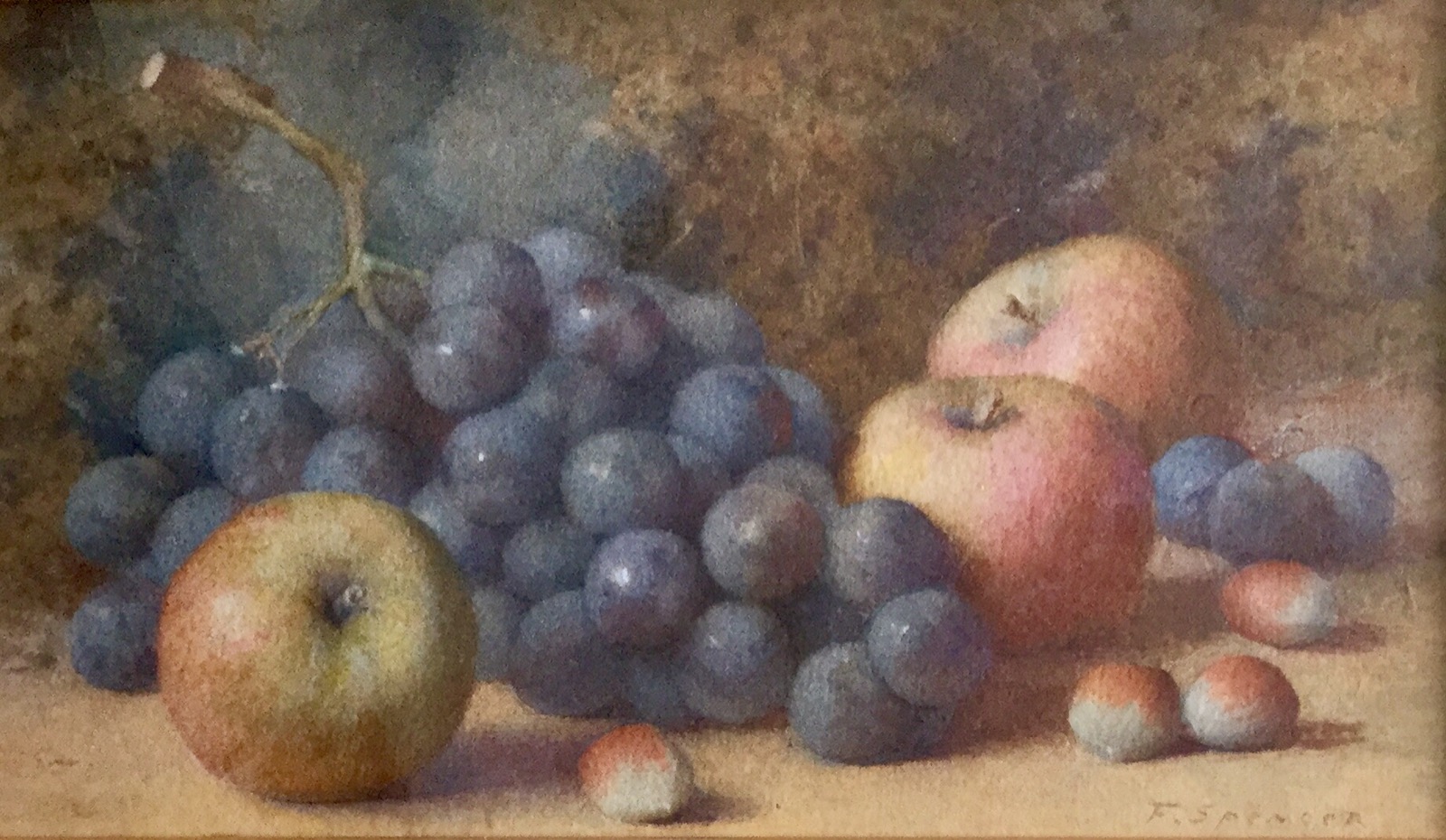 Fred Spencer Watercolour - Apples, Grapes & Hazelnuts (1 of 2)