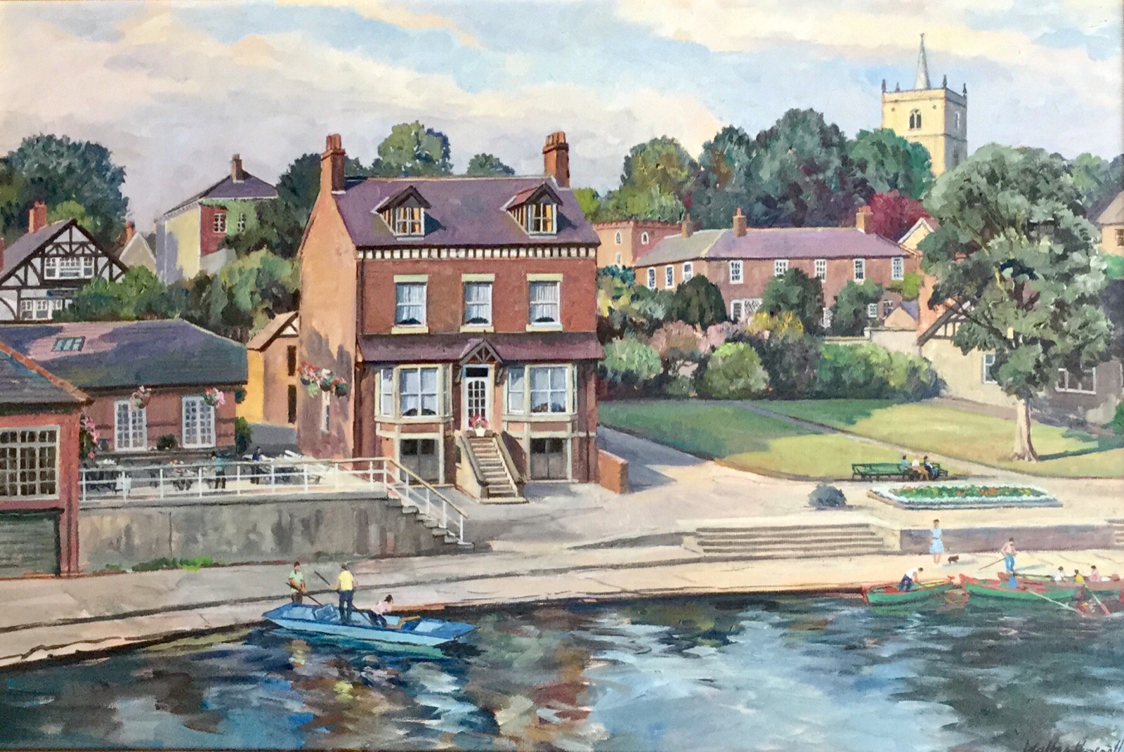 Walter Cecil Horsnell Oil Painting - Knaresborough from the River (1 of 2)