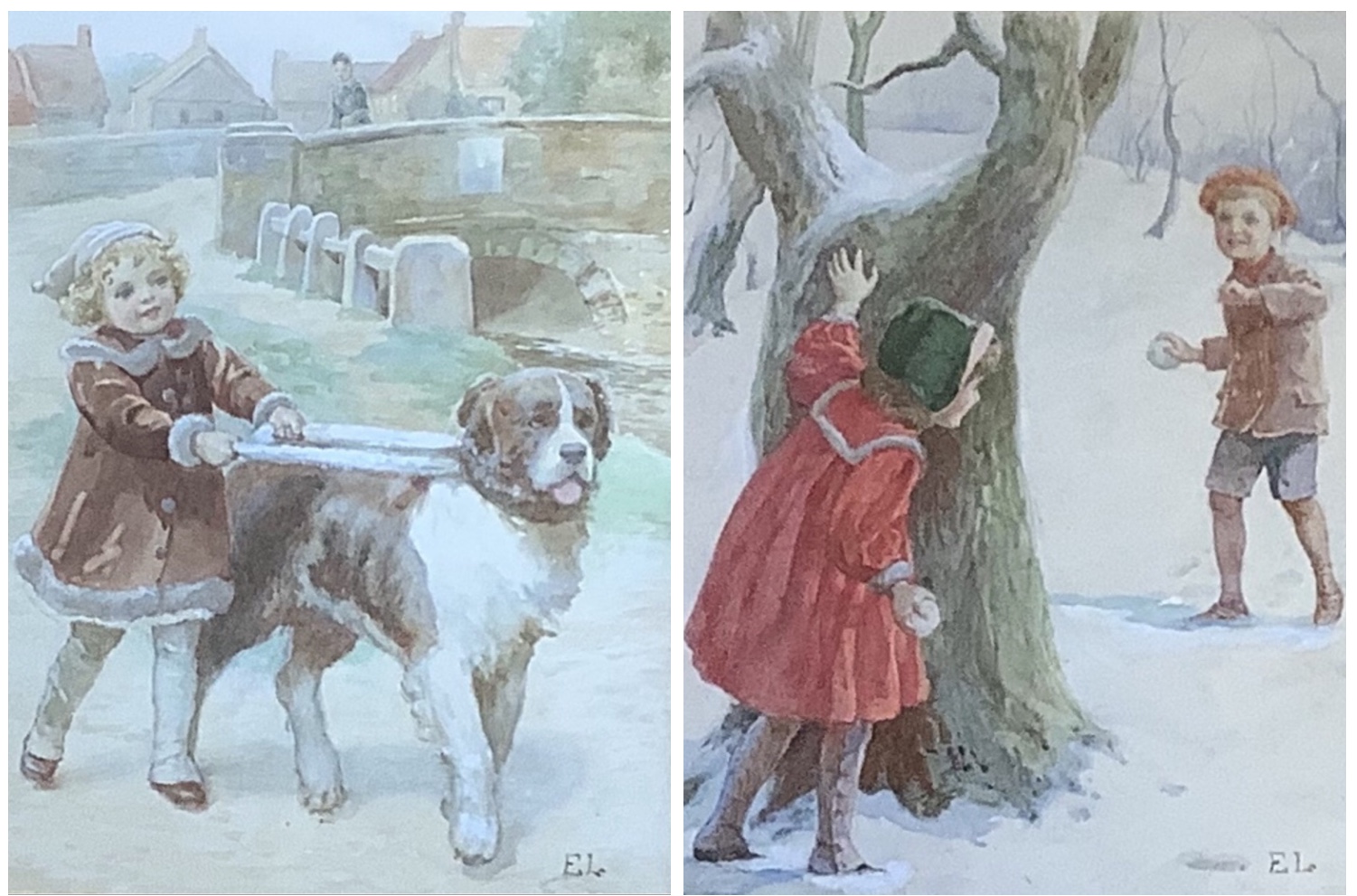 Eveline Lance Pair Watercolours ‘Gee-Up' & 'Christmas Time’ (1 of 5)