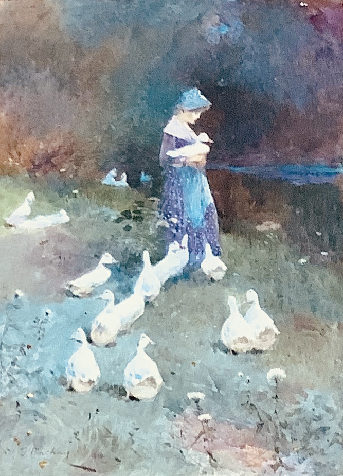 Thomas Mackay Watercolour - The Goose Girl (1 of 2)