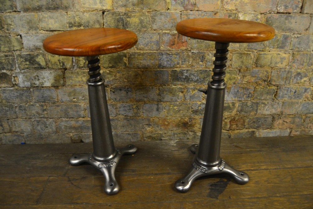 Pair of Singer Stools (1 of 4) Pair of Singer Stools (1 of 4)