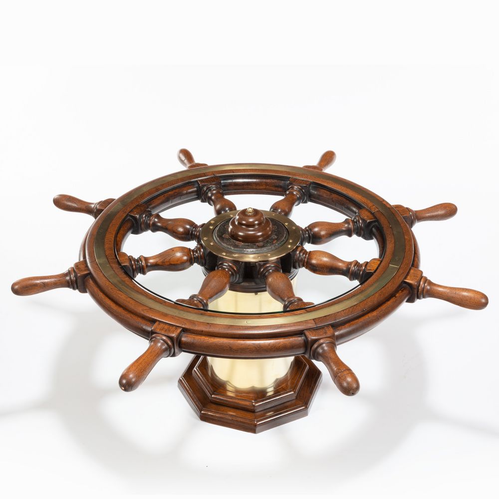 Late Victorian Teak Steering Wheel Coffee Table c.1900 (1 of 5)