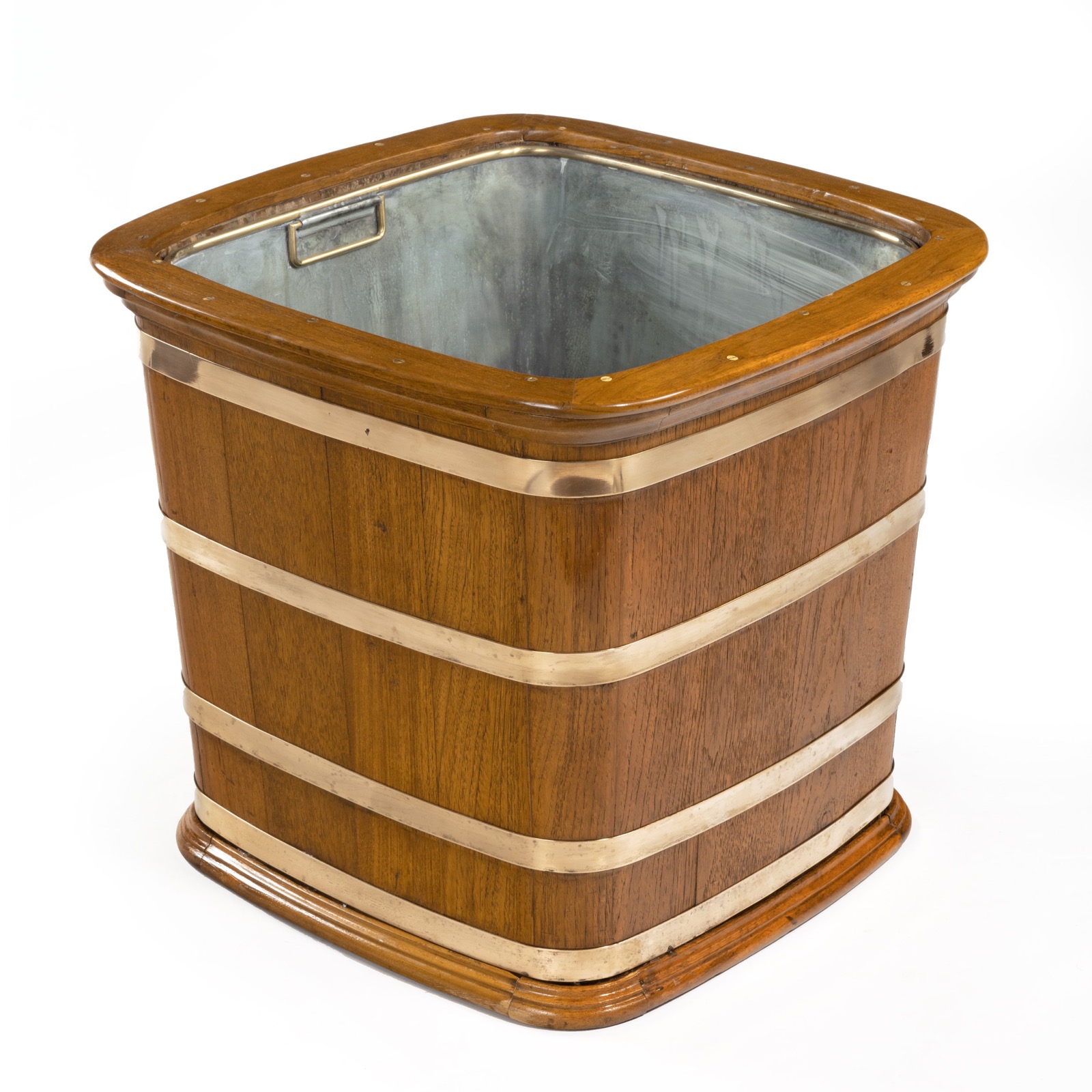 Large Edwardian Copper-Bound Teak Log Box (1 of 5)