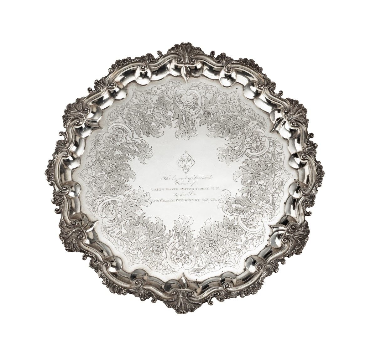 Silver Salver of a Hero of Trafalgar: Captain Pryce Cumby (1 of 4) Silver Salver of a Hero of Trafalgar: Captain Pryce Cumby (1 of 4)