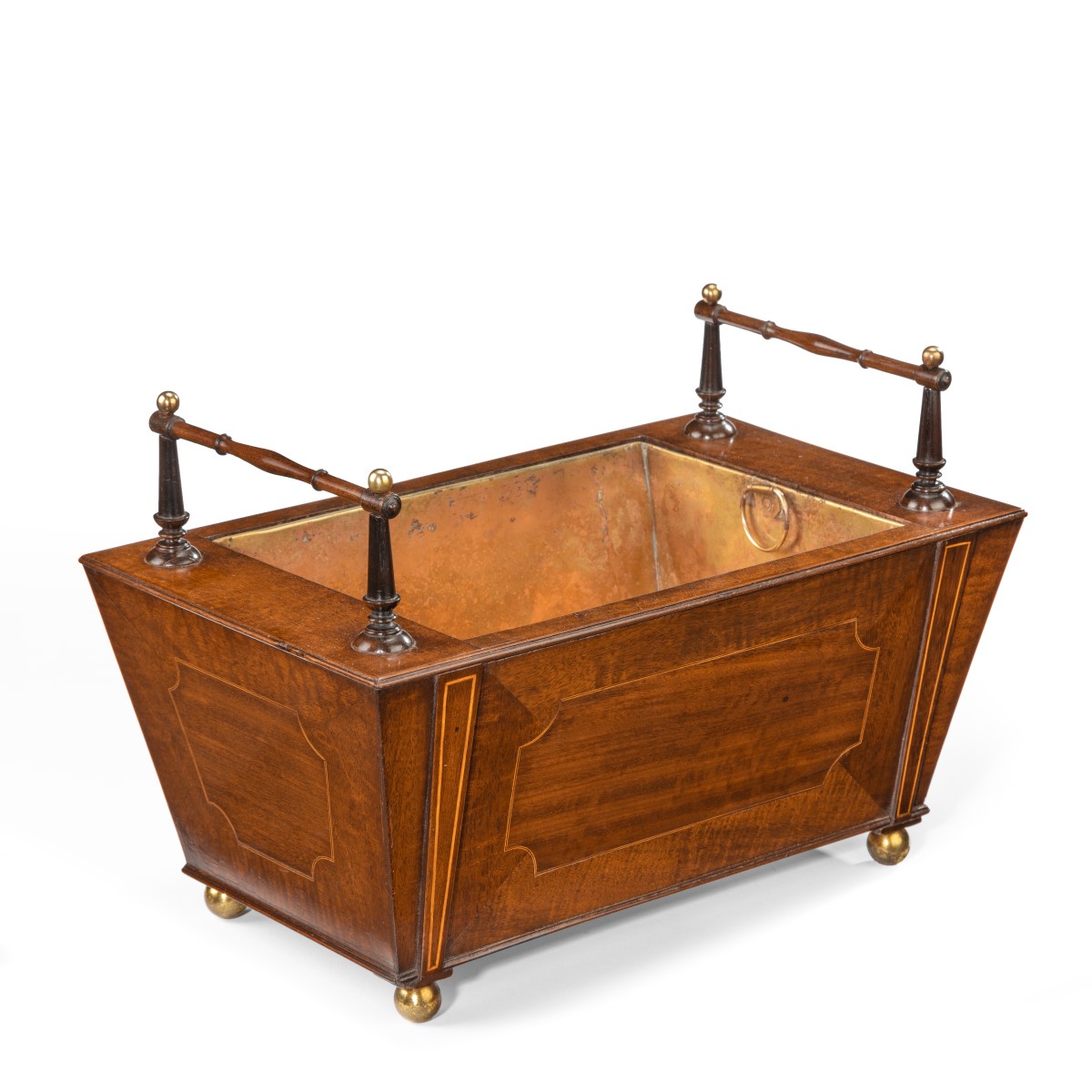 George III Fiddleback Mahogany Table Jardinière (1 of 6)