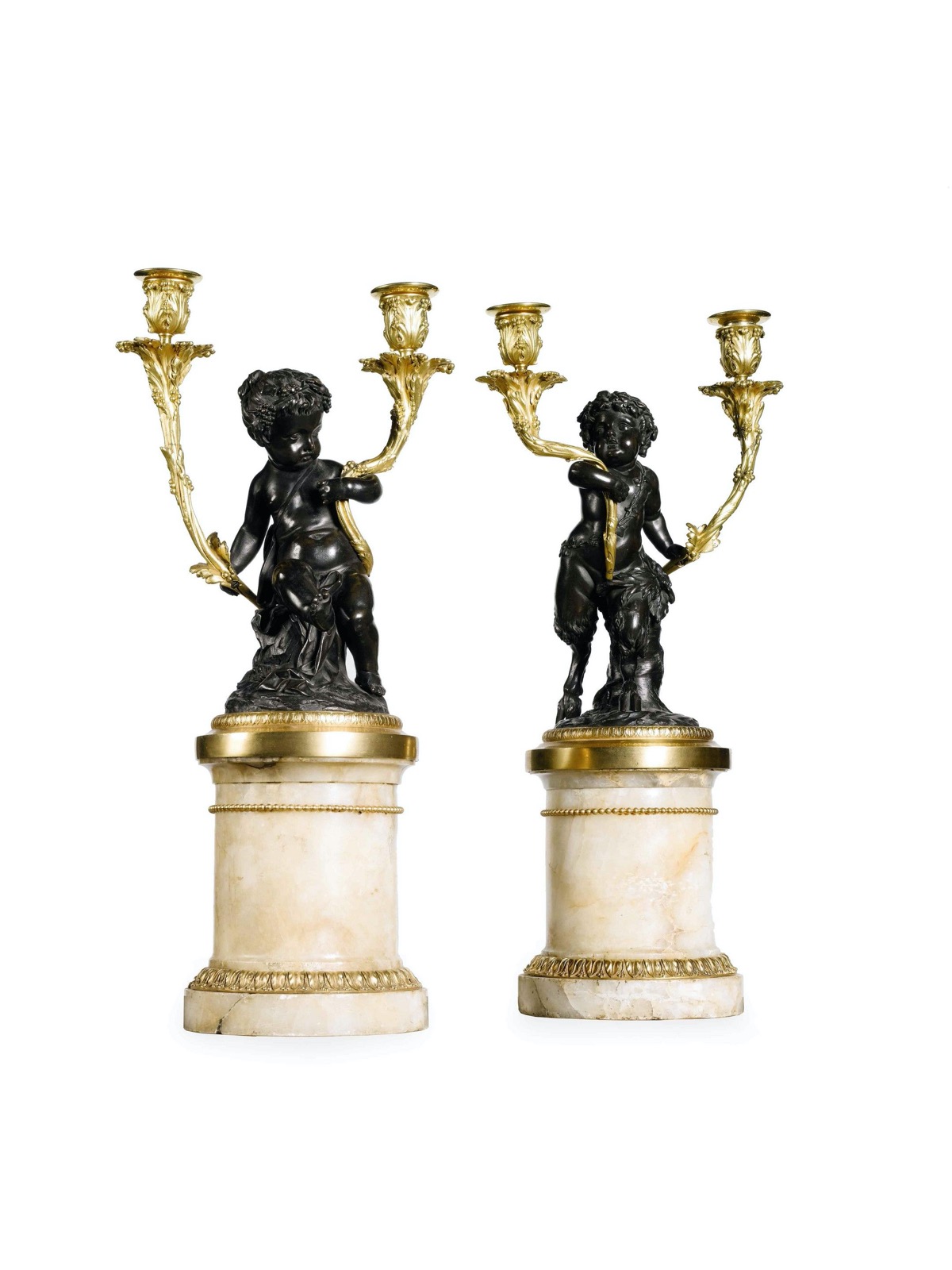Pair of 19th Century Bronze, Ormolu & Fluorspar Candelabra (1 of 2)