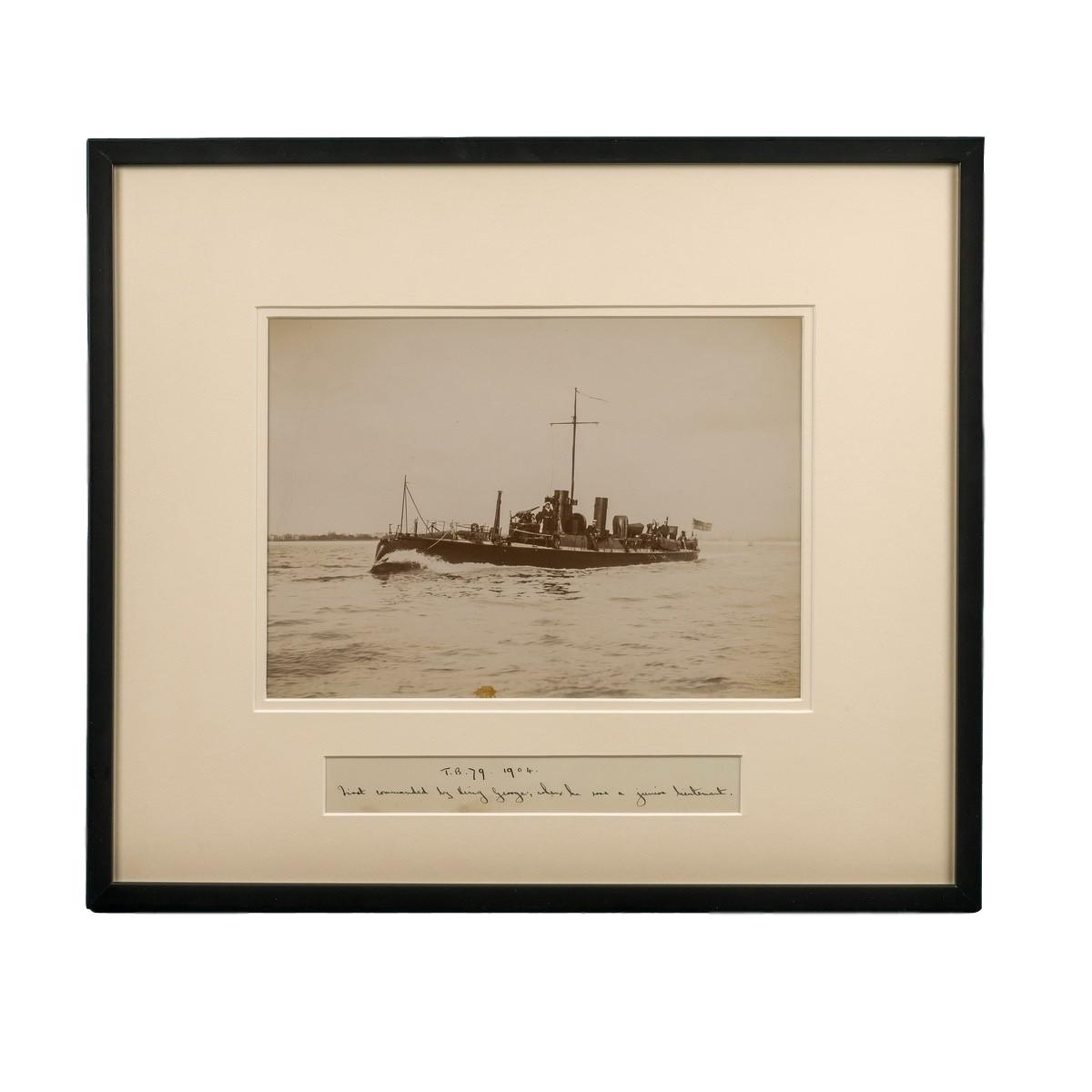 Framed Albumen Photograph of the Royal Navy Torpedo Boat No 79 (1 of 2)