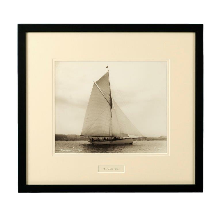 Early Silver Gelatin Photograph Print of Gaff Rigged Yacht Wayward by Beken of Cowes (1 of 2)