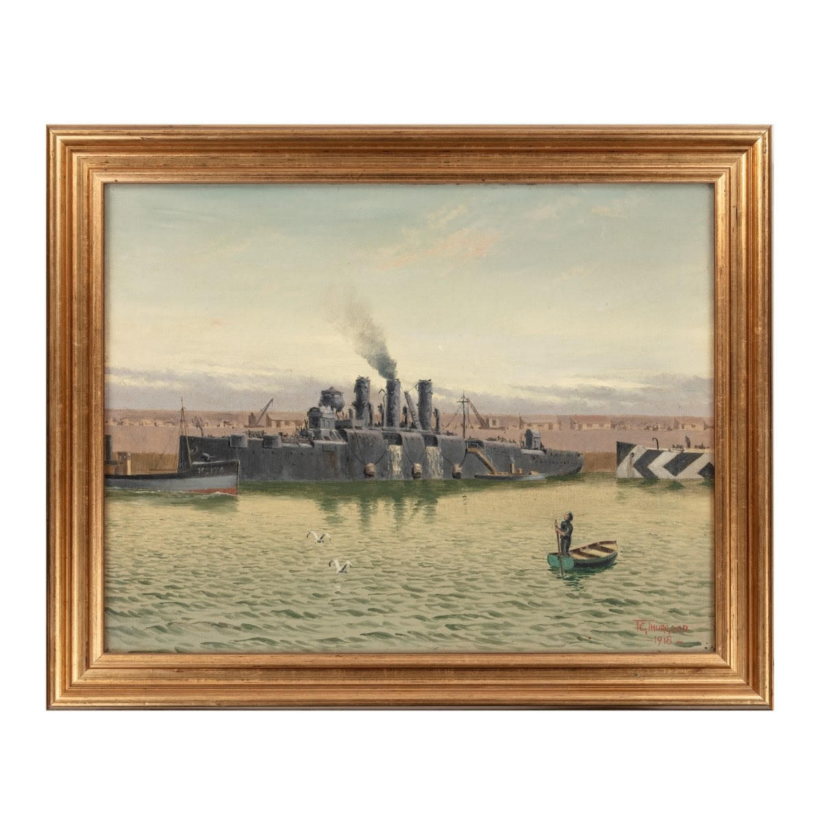 Oil on Canvas by R G Thurgood HM Cruiser ‘Vindictive’ (1 of 5)