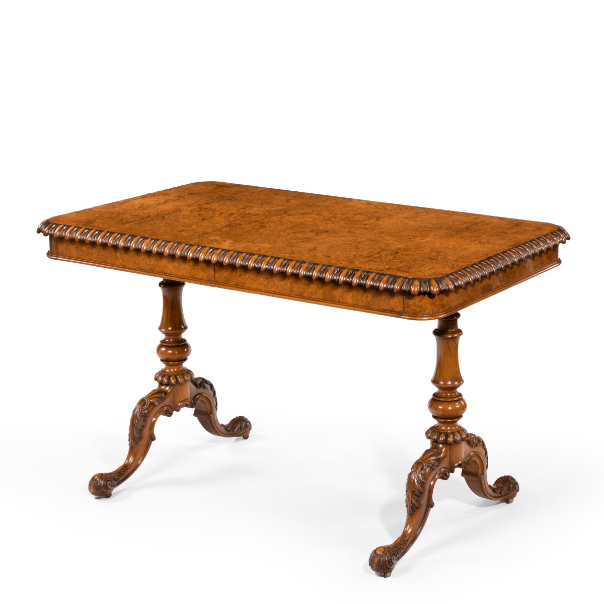 Early Victorian Solid Walnut Library Table made for Gillows by John Barrow (1 of 6)