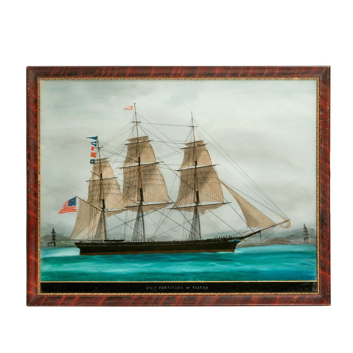 American Reverse-Glass Painting of the Ship ‘Hurricane’ of Boston (1 of 7)