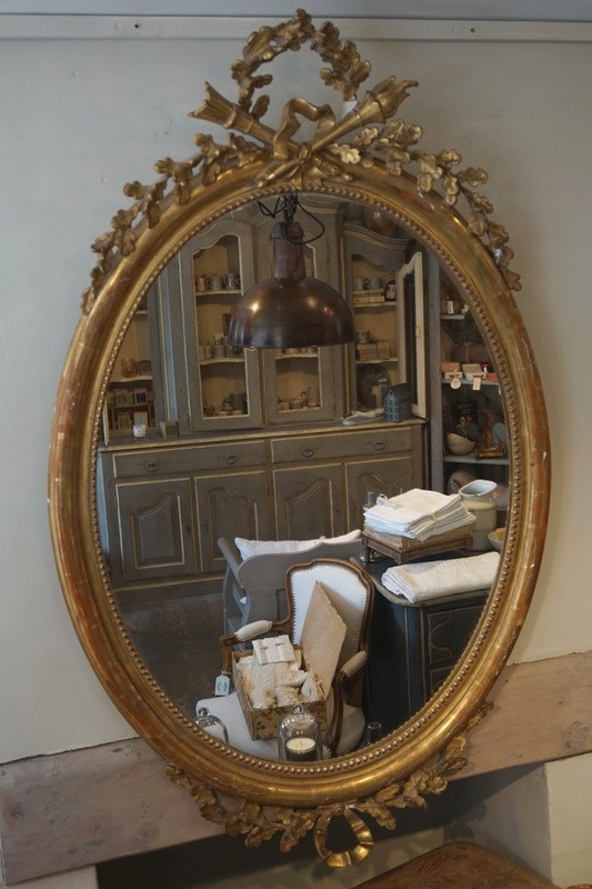 Antique French Crested Mirror (1 of 1) Antique French Crested Mirror (1 of 1)