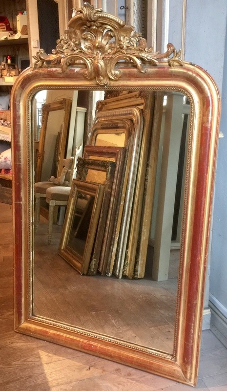 Antique French Crested Mirror - Louis Philippe C.1850 (1 of 2) Antique French Crested Mirror - Louis Philippe C.1850 (1 of 2)