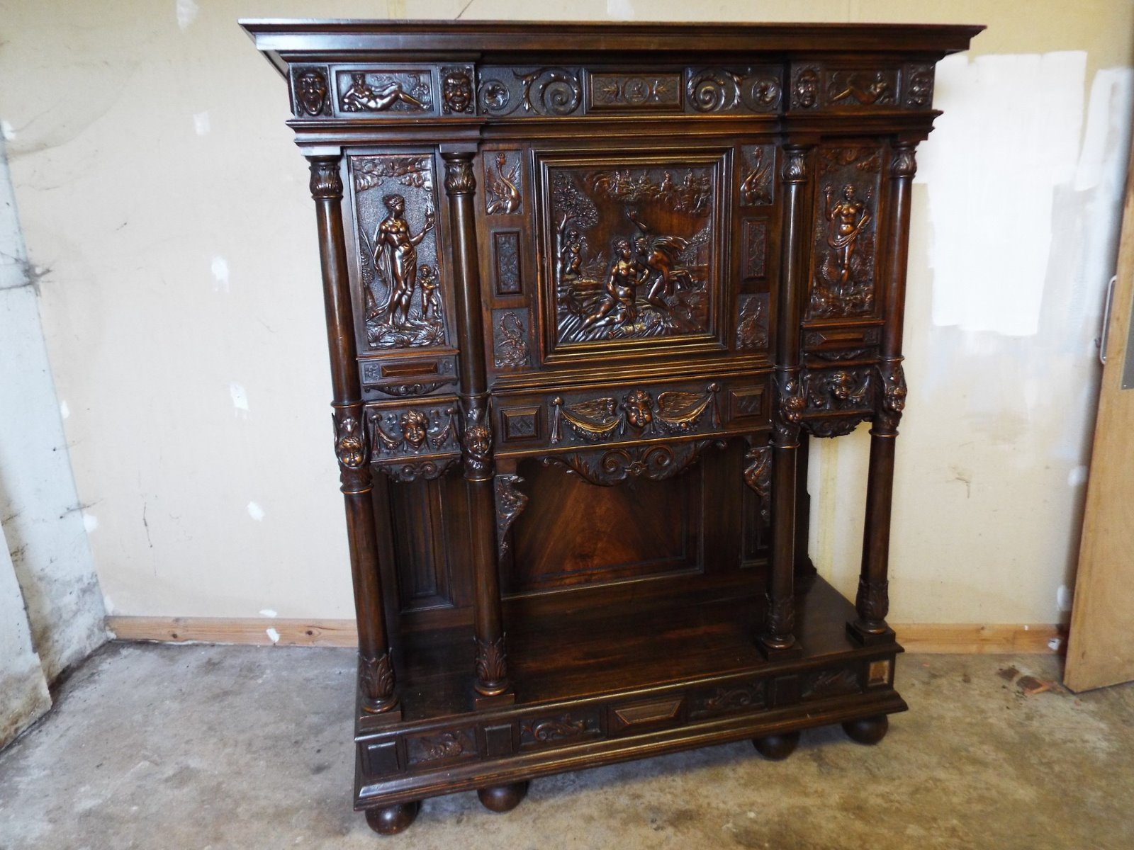 Carved Walnut Cabinet c.1890 (1 of 9)