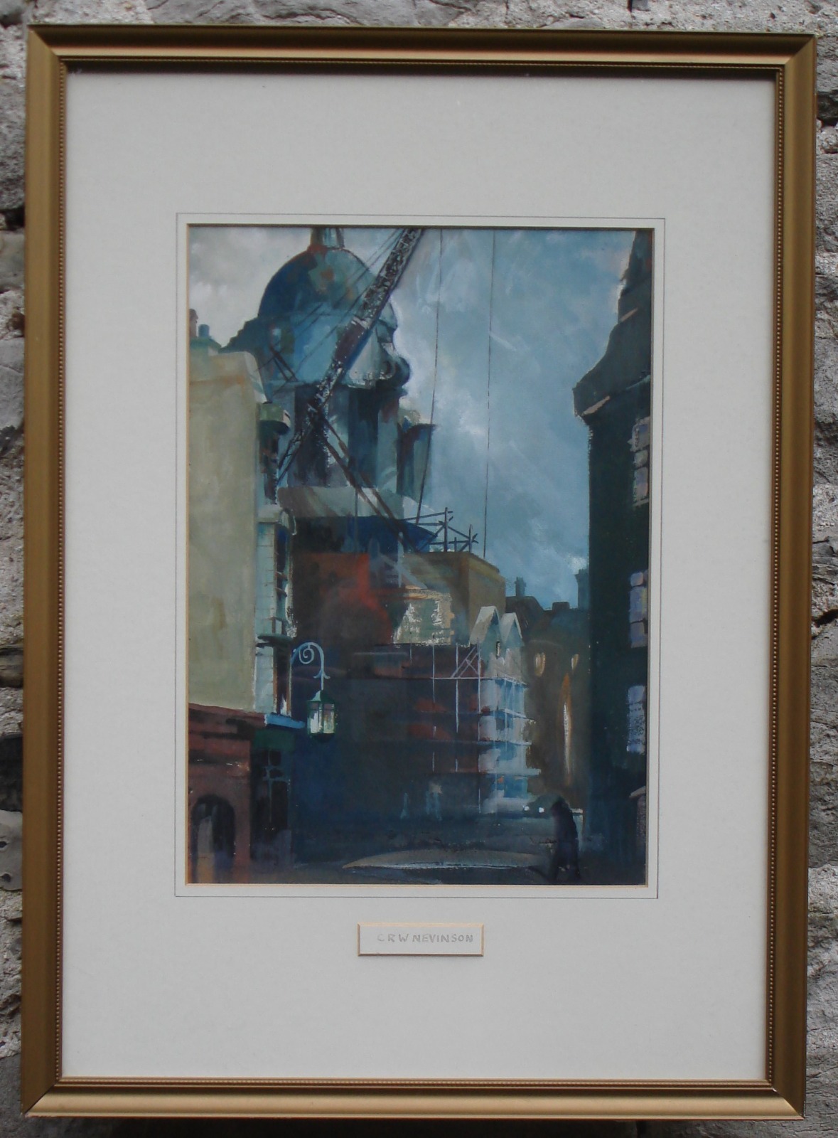 Watercolour. Building Works Near St. Paul's Cathedral, London. Follower C.R.W.Nevinson (1 of 1)