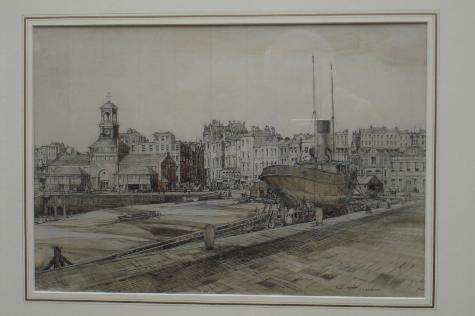 John Charles Moody Watercolour - Ramsgate Harbour (1 of 1)