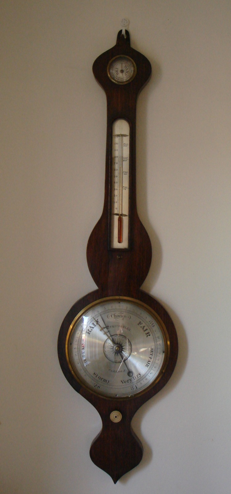 Rosewood Tulip Top Barometer by W.Tritschler of Carlisle c.1845 (1 of 1)
