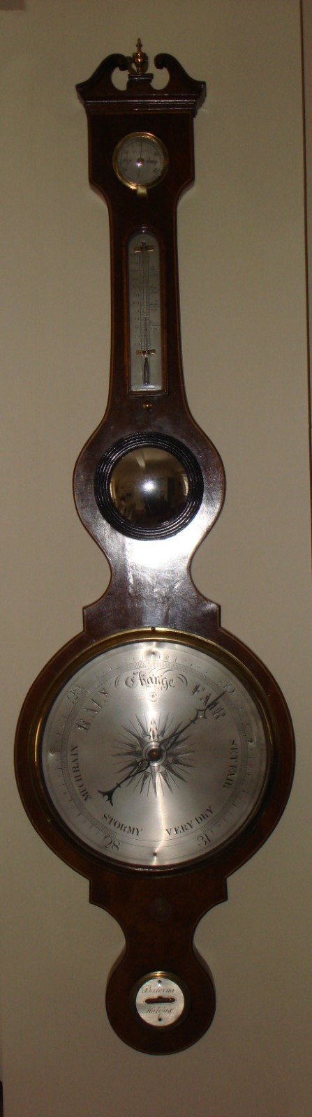 Mahogany Wheel Barometer - Balerna of Halifax (1 of 4)