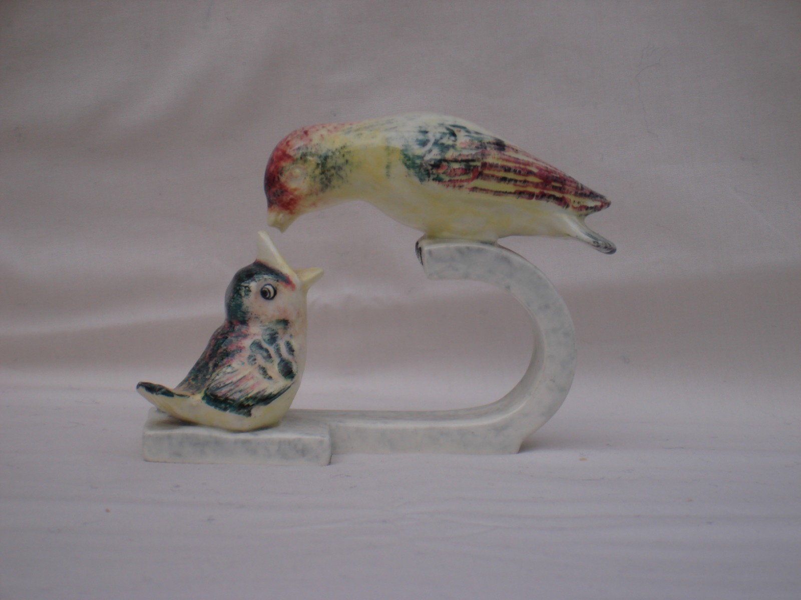 Porcelain Model of Bird Feeding Chick by Goldscheider (1 of 1)