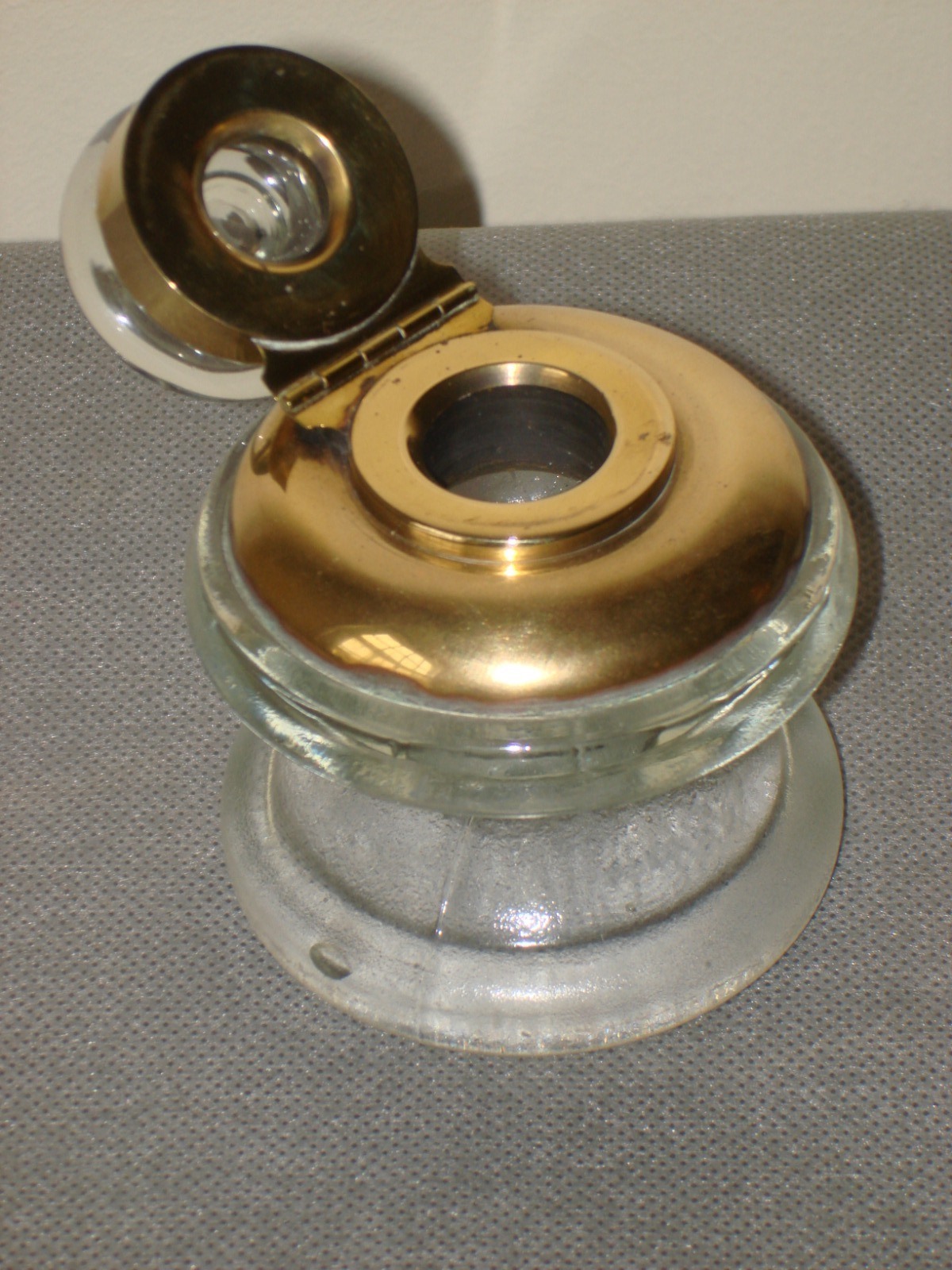 Edwardian Pressed Glass Inkwell (1 of 1)