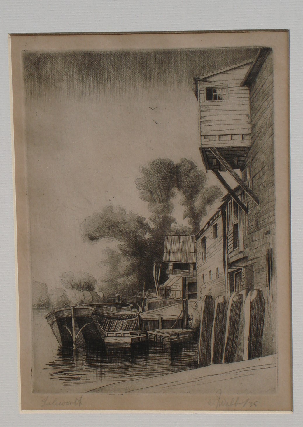 Etching by William J. Webb - Titled Isleworth (1 of 1)