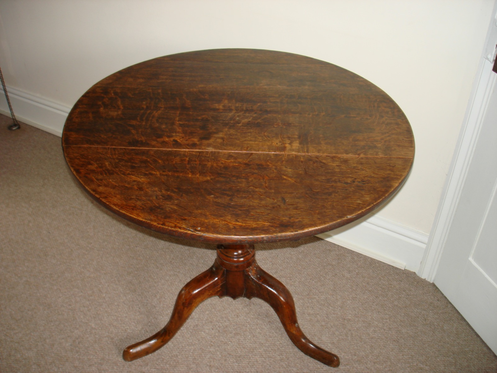 Oak Tilt Top Tripod Table (1 of 3)