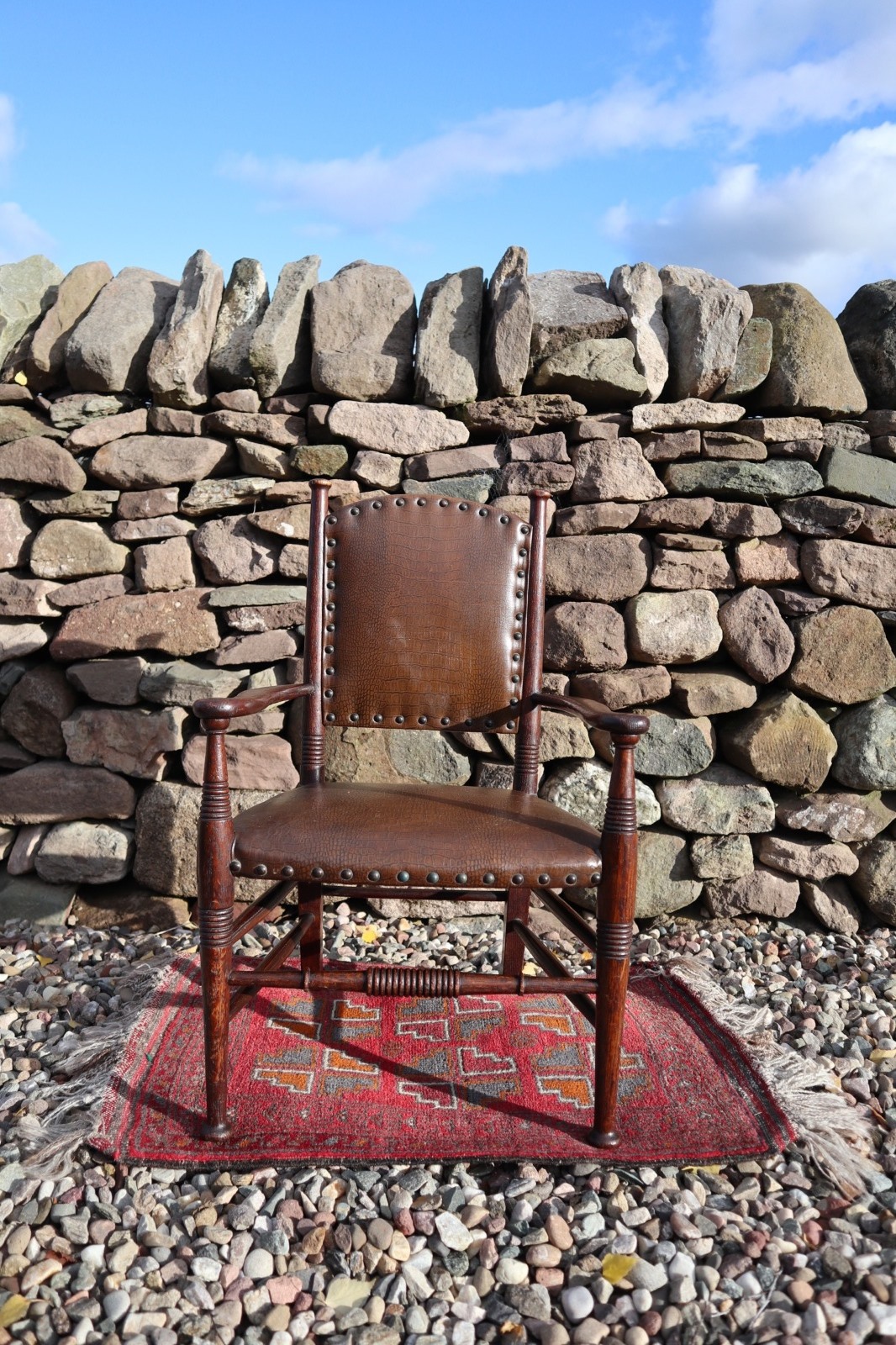 Arts & Crafts Oak Carver Child's Armchair (in the Style of William Birch, Liberty & Co. Designer) c.1910 (1 of 17)