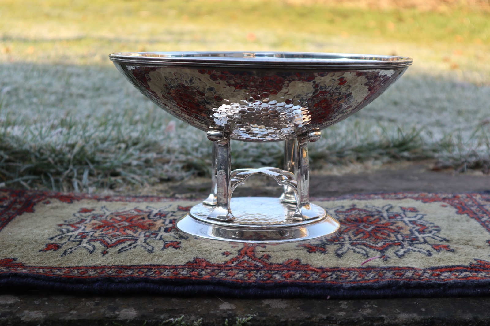 Art Deco Scottish Baptisimal Font 1933, Jb Chatterley & Sons Ltd, Hand Beaten Design, Silver Plated (1 of 13)