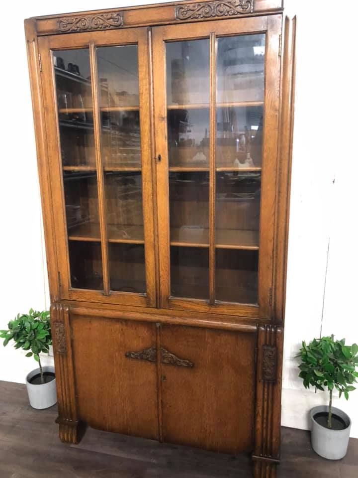 Art Deco Large Bookcase with Key (1 of 1) Art Deco Large Bookcase with Key (1 of 1)